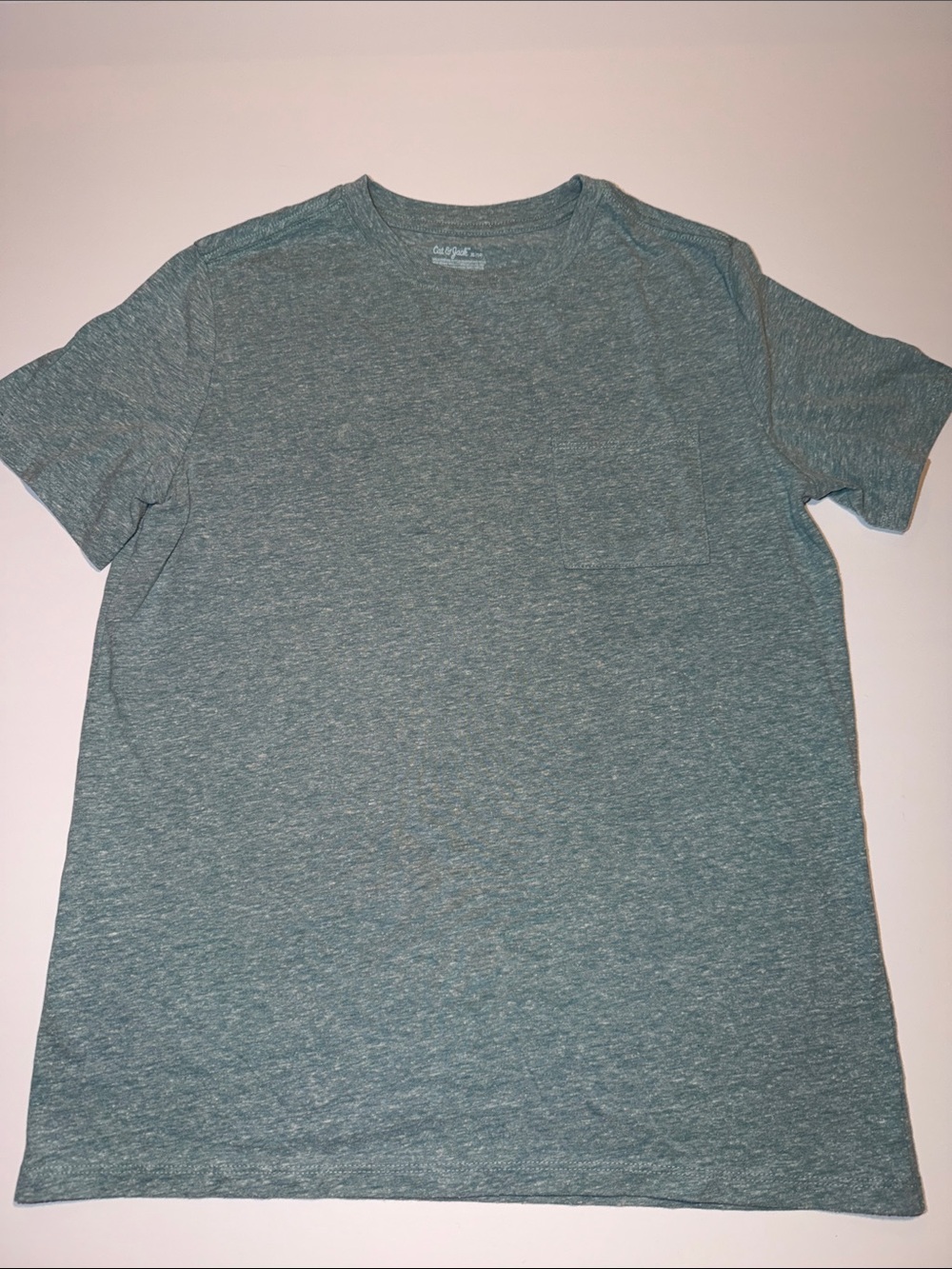 Cat & Jack Heather Teal Short Sleeve Tee - Blue/Gray Blend